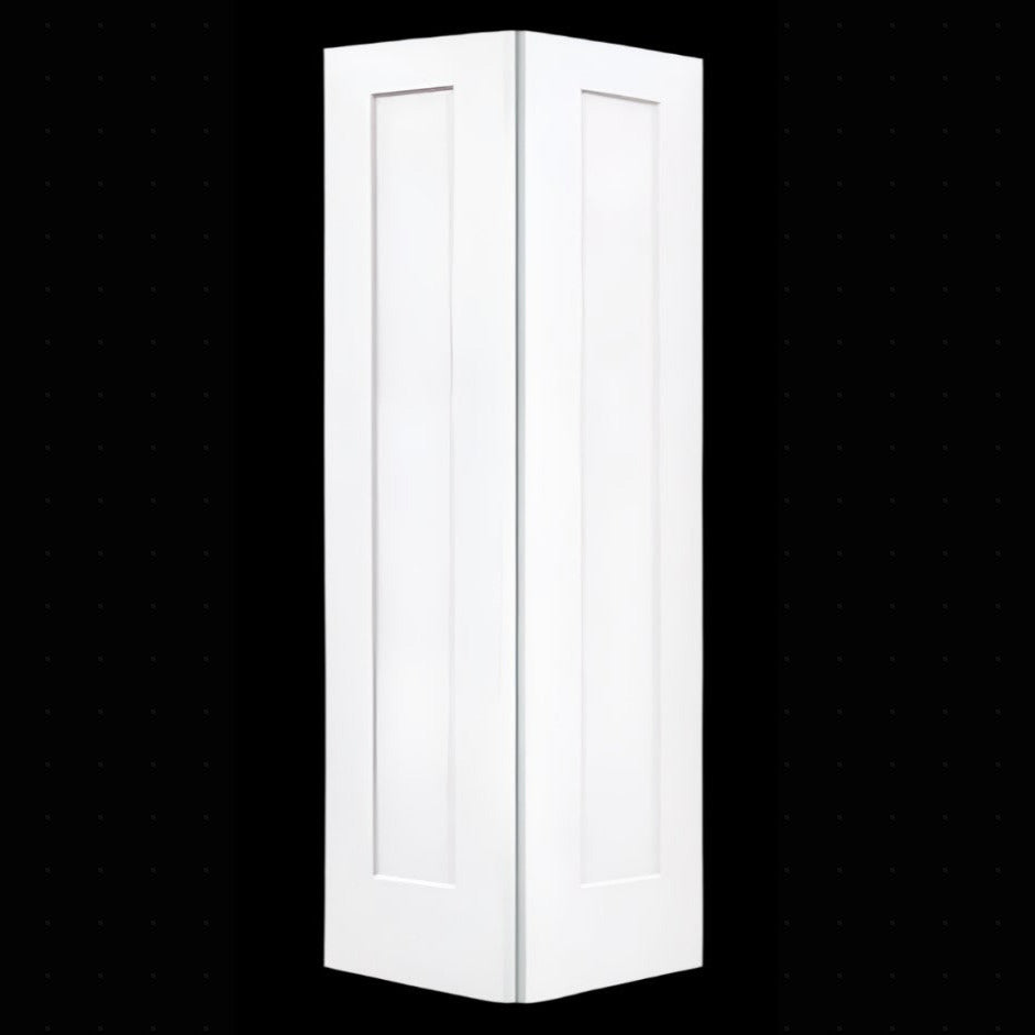 BiFold:Madison Primed Molded Smooth 1-Panel Hollow Core Bifold Door w/Hardware