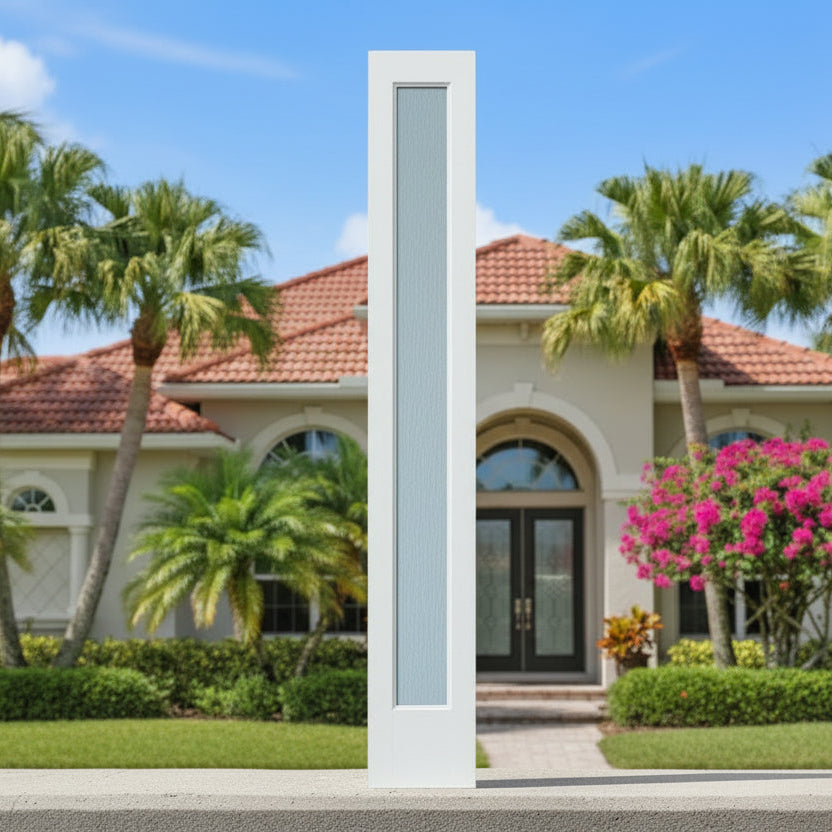 SLAB: Nova-90 Sidelite Fiberglass Smooth 1-lite full-lite direct glazed Rain glass non-Impact (unfinished)