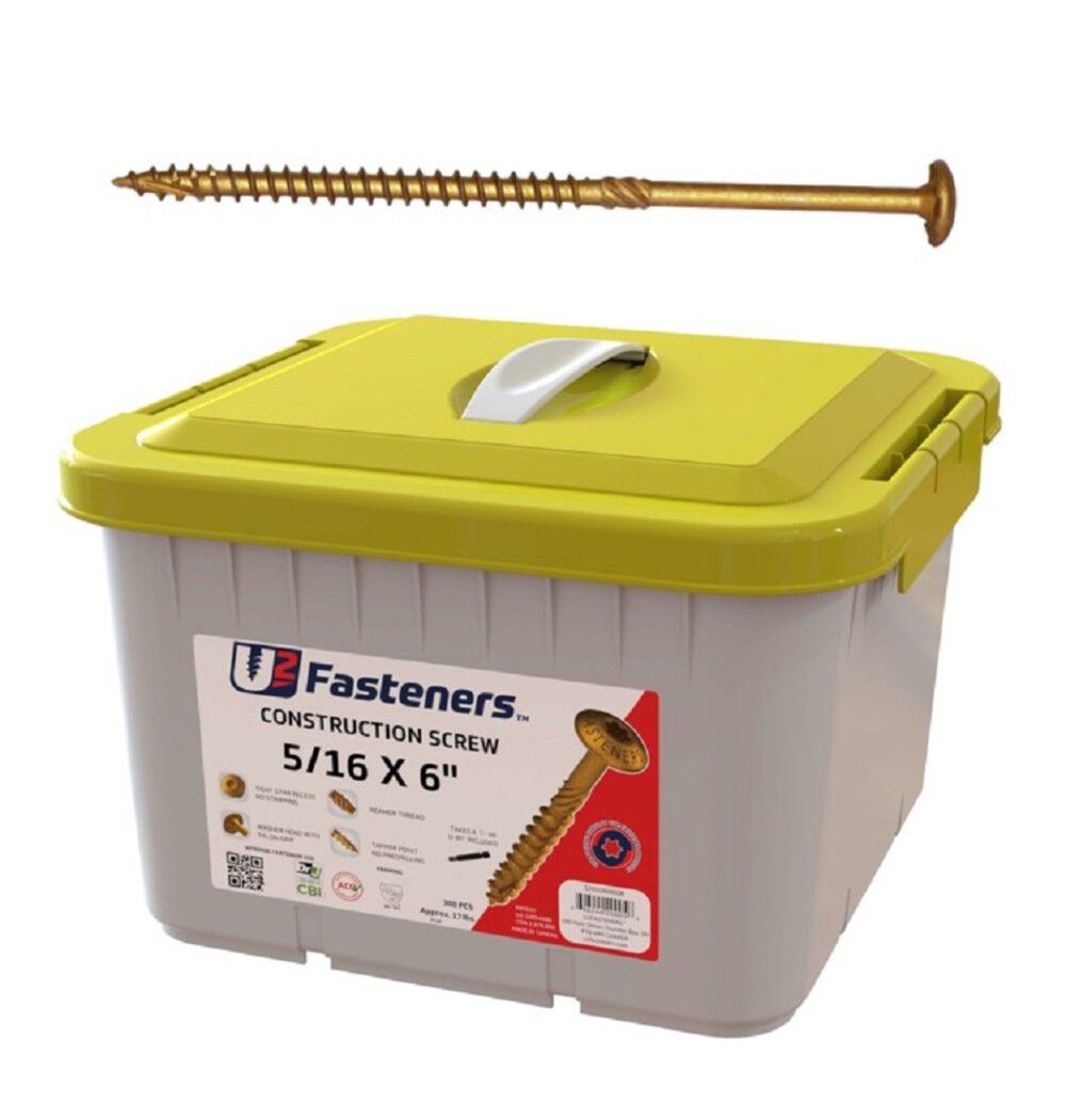 S20106000B U2 Fasteners U2CS 5/16 x 6" Bulk QTY(300)