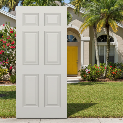 SLAB: Fiberglass Smooth 6-Panel Raised Colonial Trimmable DRS61T (unfinished)