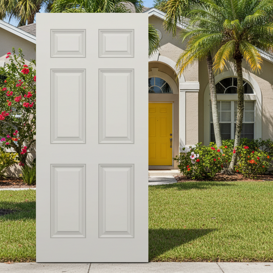 SLAB: Fiberglass Smooth 6-Panel Raised Colonial Trimmable DRS61T (unfinished)