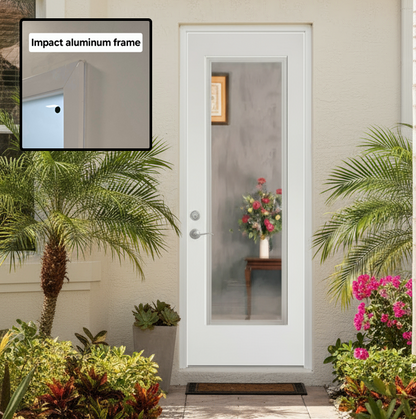 Pre-Hung Door: with Full-Lite 1-Lite Clear Glass w/Low-E
