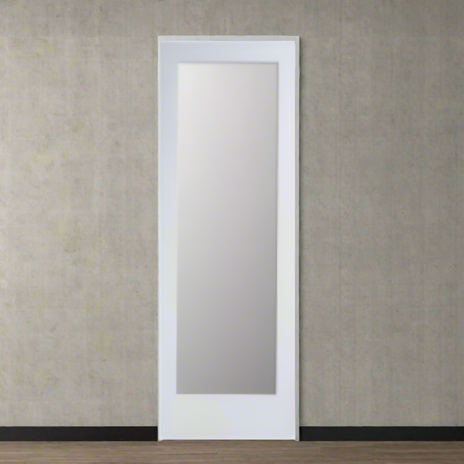 Pre-hung: Primed MDF 1-Lite Frosted Shaker w/4-9/16" PFJ Jamb Bundle