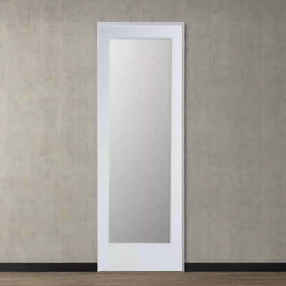 Pre-hung: Primed MDF 1-Lite Frosted Shaker w/4-9/16" PFJ Jamb Bundle