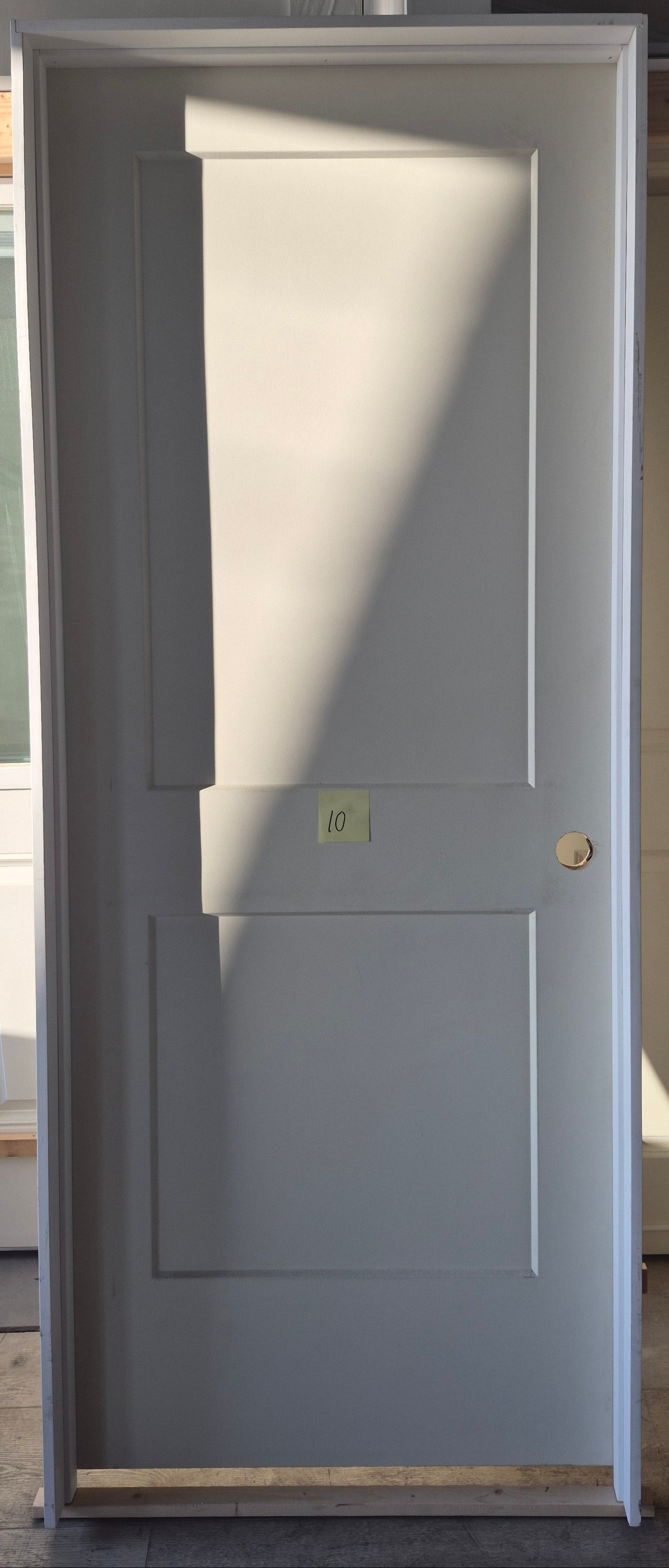 CLEARANCE - Interior Door 10 - Pre-hung Left Hand Swing 2/8(32")x6/8(80")x 1-3/8" Primed Molded Smooth 2-Panel Shaker Style Monroe Hollow Core