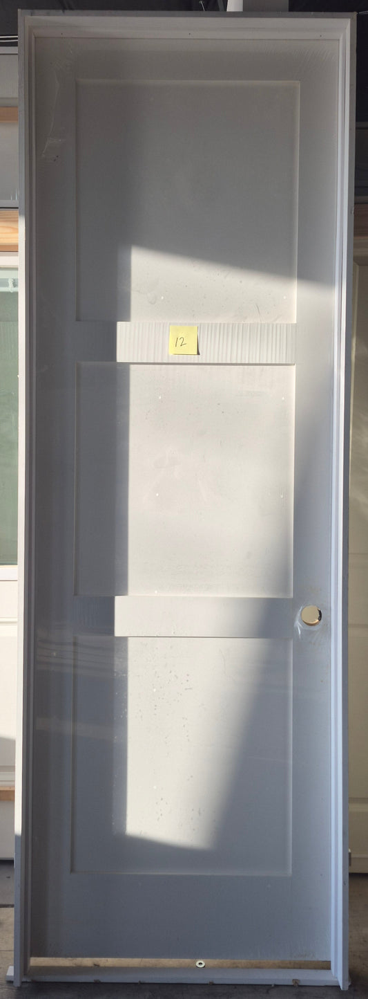 CLEARANCE - Interior Door 12 - Pre-hung Left Hand Swing 2/8(32")x8/0(96")x 1-3/8" Primed MDF Smooth 3-Panel True Shaker SC (Copy)