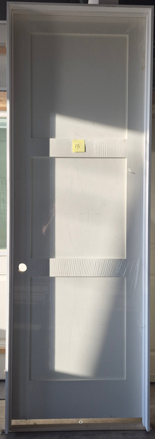 CLEARANCE - Interior Door 13 - Pre-hung Right Hand Swing 2/8(32")x8/0(96")x 1-3/8" Primed MDF Smooth 3-Panel True Shaker SC