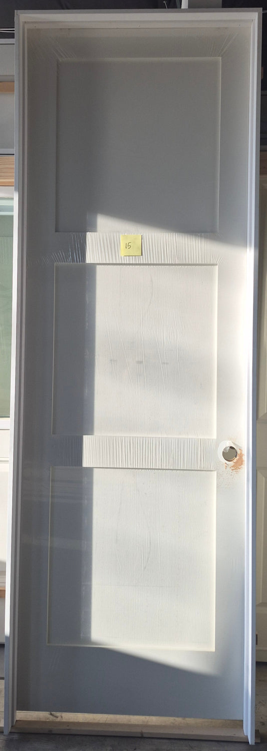 CLEARANCE - Interior Door 15 - Pre-hung Left Hand Swing 2/8(32")x8/0(96")x 1-3/8" Primed MDF Smooth 3-Panel True Shaker SC