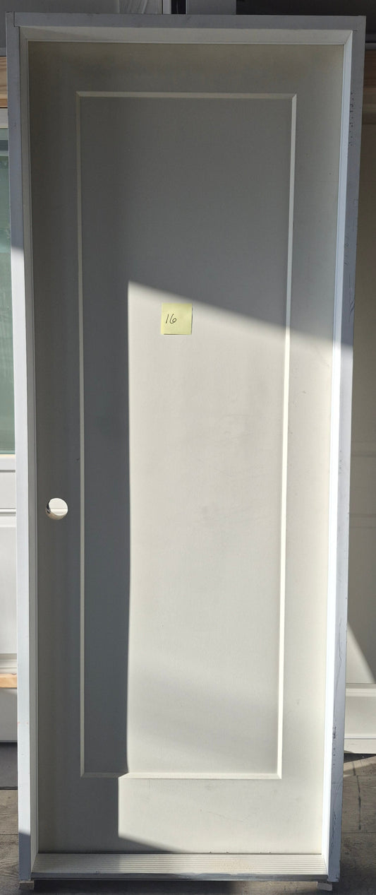 CLEARANCE - 20min Fire Door 16 - Pre-hung Right Hand OutSwing 2/6(30")x6/8(80")x 1-3/4" Primed Molded Smooth 1-Panel Shaker Style Madison 20 Min Fire Rated
