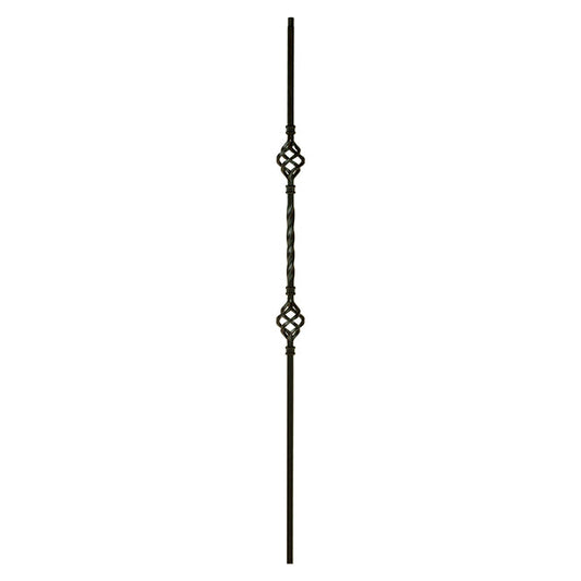 2BASK44 2553 Twist & Basket Series Baluster Double Basket 1/2" Sq.