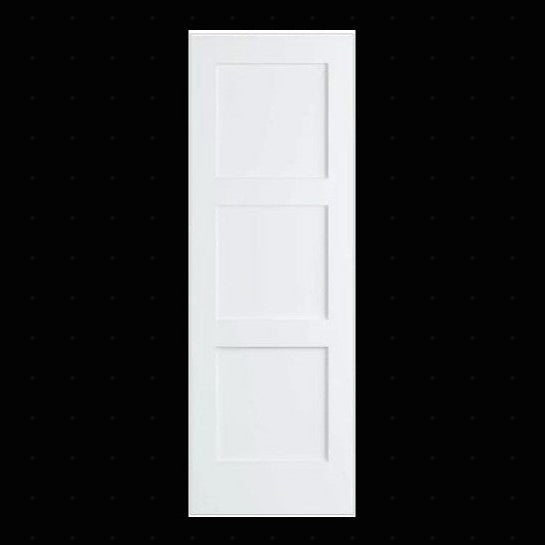 Slab: Primed MDF 3-Panel Equal True Shaker Primed