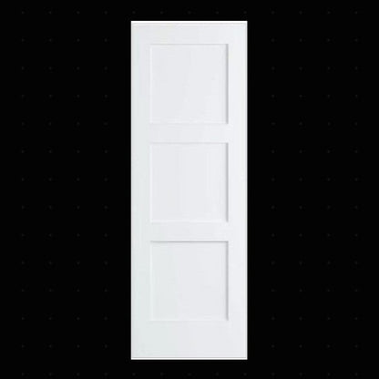 Slab: Primed MDF 3-Panel Equal True Shaker Primed