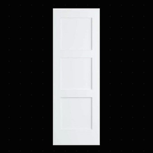Slab: Primed MDF 3-Panel Equal True Shaker Primed