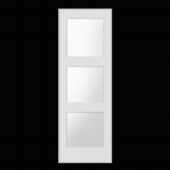 Slab: Primed MDF Smooth 3 Lite Frosted Shaker Primed 4603