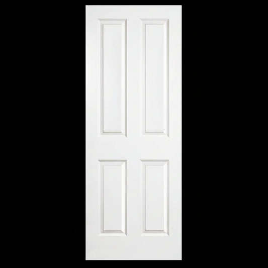 Slab: Primed Molded 4-Panel 2wx2h Raised Smooth (WG) Solid Core Slab 1 3/8"