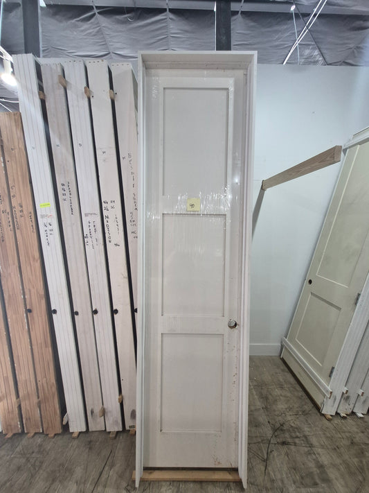 CLEARANCE - Interior Door 40 - Pre-hung Left Hand Swing 2/0(24")x8/0(96")x 1-3/8" Primed MDF Smooth 3-Panel True Shaker SC