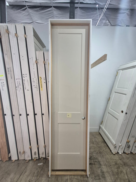 CLEARANCE - Interior Door 41 - Pre-hung Left Hand Swing 2/0(24")x8/0(96")x 1-3/8" Primed Molded Smooth 2-Panel Shaker Style Monroe Hollow Core