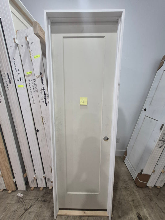 CLEARANCE - Interior Door 47 - Pre-hung Left Hand Swing 2/0(24")x6/8(80")x 1-3/8" Primed Molded Smooth 1-Panel Shaker Style Madison Solid Core