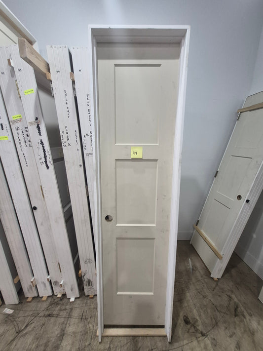 CLEARANCE - Interior Door 49 - Pre-hung Right Hand Swing 2/0(24")x6/8(80")x 1-3/8" Primed Molded Smooth 3-Panel Shaker Style Birkdale Hollow Core