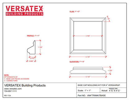 Versatex: 08506 Versatex 4" Versa Wrap Trim Base Trim Kit