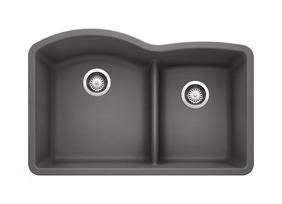 PROHS - Kitchen Sinks - Blanco Diamond Low Divide 60-40 Granite Composite Kitchen Sink
