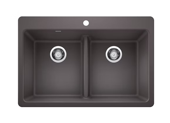 PROHS - Kitchen Sinks - Blanco Liven Equal Double Bowl Granite Composite Kitchen Sink
