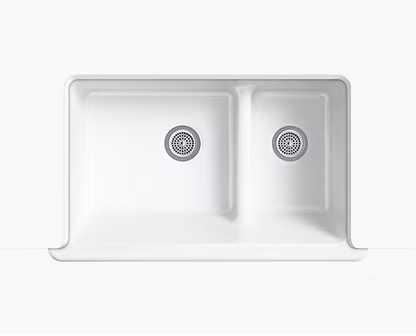 PROHS - Kitchen Sink - KOHLER Whitehaven 60/40 Cast Iron Short Apron Kitchen Sink