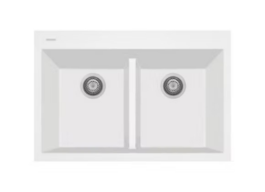 PROHS - Kitchen Sinks - Q Milano 50-50 Low Divide Granite Composite Kitchen Sink