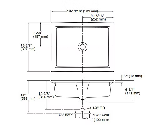 PROHS - Vanity Sink - KOHLER Verticyl Vitreous China Vanity Sink