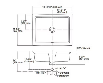 PROHS - Vanity Sink - KOHLER Verticyl Vitreous China Vanity Sink