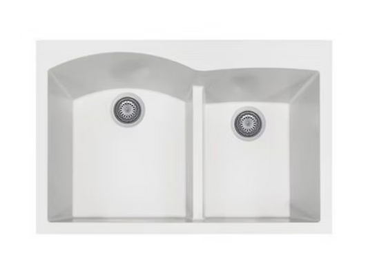 PROHS - Kitchen Sinks - Q Roma 60-40 Low Divide Granite Composite Kitchen Sink