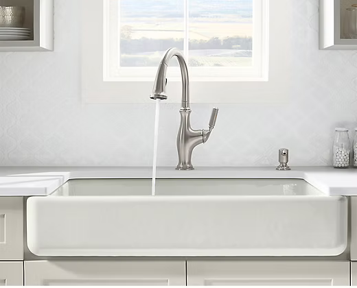 PROHS - Kitchen Sink - KOHLER Whitehaven 60/40 Cast Iron Short Apron Kitchen Sink