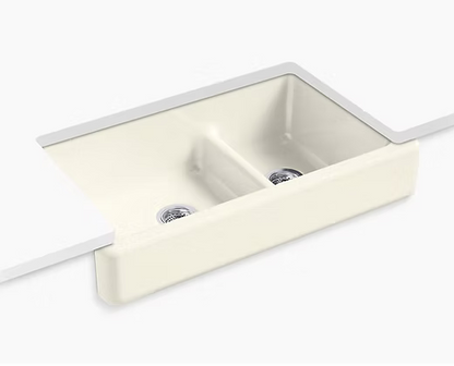 PROHS - Kitchen Sink - KOHLER Whitehaven 60/40 Cast Iron Short Apron Kitchen Sink