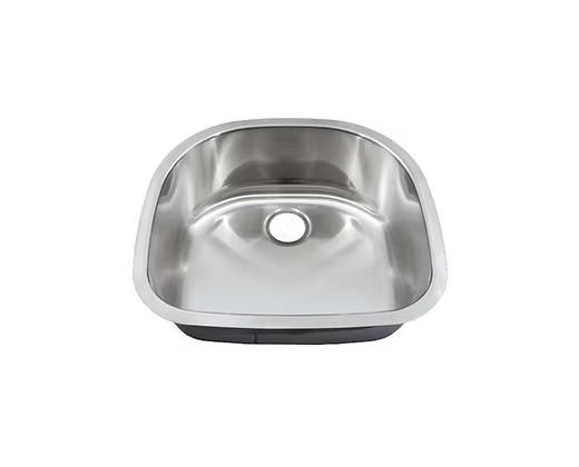 PROHS - Kitchen Sink -  Single D-Bowl 16g Stainless Steel Undermount Kitchen Sink
