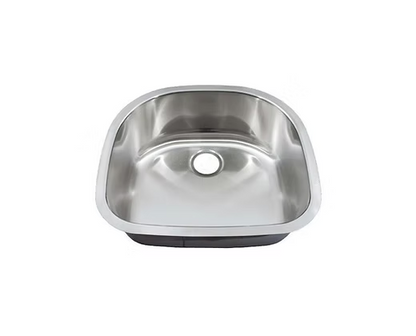 PROHS - Kitchen Sink -  Single D-Bowl 16g Stainless Steel Undermount Kitchen Sink