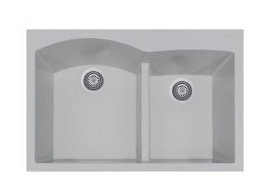 PROHS - Kitchen Sinks - Q Roma 60-40 Low Divide Granite Composite Kitchen Sink