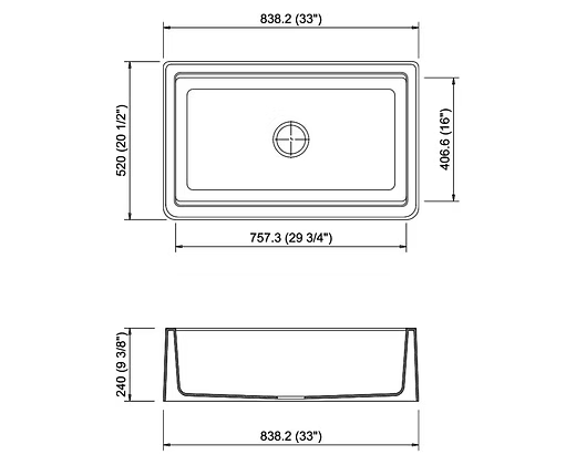 PROHS - Kitchen Sinks - Q Ancona Apron Front Ledged Granite Composite Kitchen Sink
