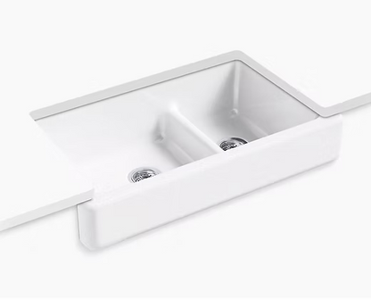 PROHS - Kitchen Sink - KOHLER Whitehaven 60/40 Cast Iron Short Apron Kitchen Sink