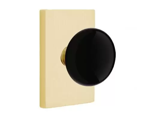 Emtek 5112 Passage Porcelain Door Knob with Modern Rectangular Rosette