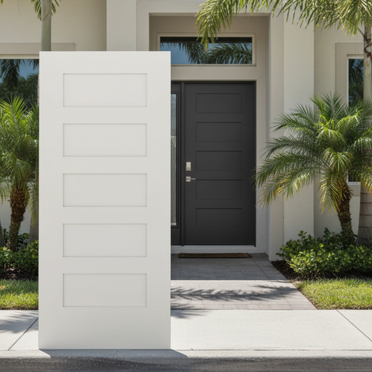 SLAB: Fiberglass Smooth 5-Panel Equal Shaker DRS50 (unfinished)