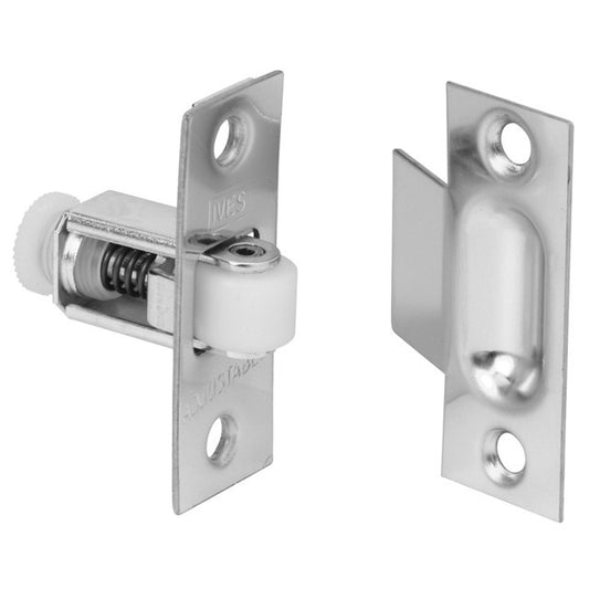 Ives Commercial 335B15 Solid Brass Adjustable Roller Catch with Full Lip Strike Satin Nickel Finish