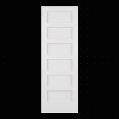 Slab: Primed MDF Smooth 6-Panel Shaker Primed Slab