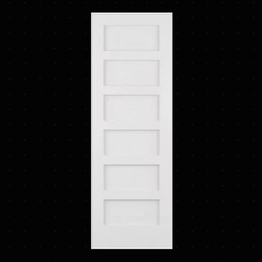 Slab: Primed MDF Smooth 6-Panel Shaker Primed Slab