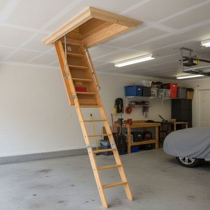 ATTIC STAIRS: Husky Model #655D DBL (The Answer) Wood Attic Stairs