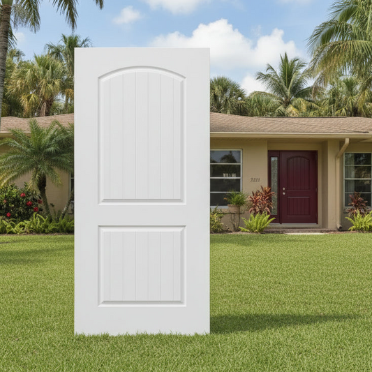 SLAB: Fiberglass Smooth 2-Panel Radius Cottage Plank Raised Panels DRS2G/DRS2G80 (unfinished)