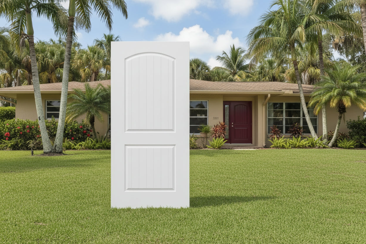 SLAB: Fiberglass Smooth 2-Panel Radius Cottage Plank Raised Panels DRS2G/DRS2G80 (unfinished)