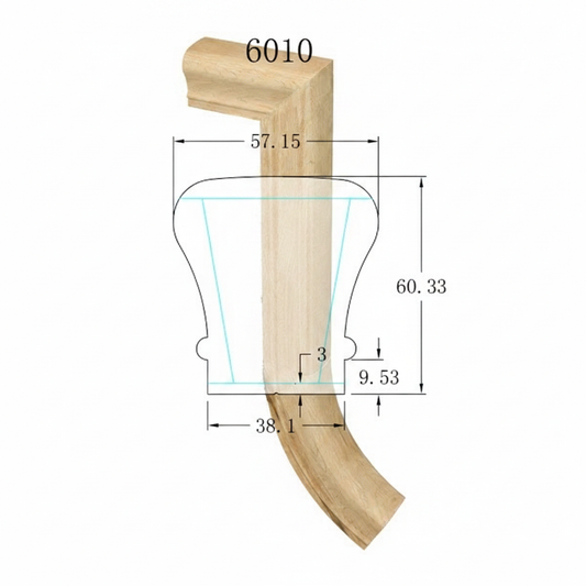 C-7098 Traditional Series Fittings Gooseneck - 1 Riser No Cap  *Fits C-6010 Rail