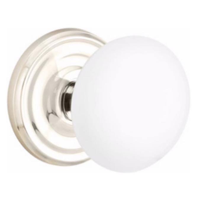 Emtek 8100 Passage, Regular Rosette, Porcelain Knob