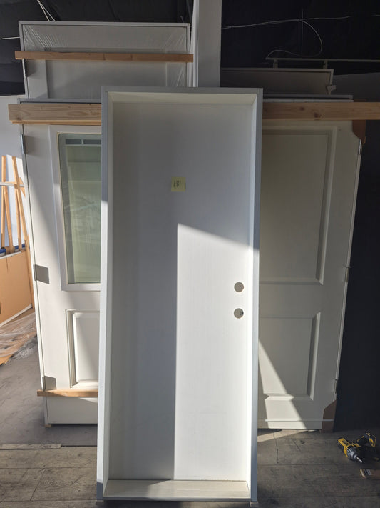 CLEARANCE - Exterior Door 18 - Pre-hung Left Hand OutSwing 2/6(30")x6/8(80")x 1-3/4" Fiberglass Smooth Flush Exterior