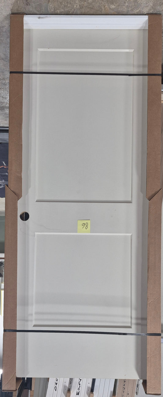 CLEARANCE - Interior Door 86 - Pre-hung Left Hand Swing 2/8(32")x6/8(80")x 1-3/8" Primed Molded Smooth 2-Panel Shaker Style Monroe Solid Core
